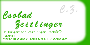 csobad zeitlinger business card